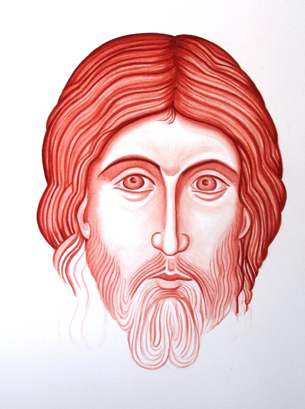 Egg tempera washes on the Mandilion