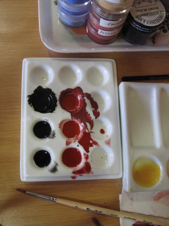 ivory black and red ochre