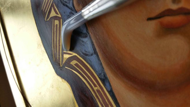 agate burnisher on shell gold