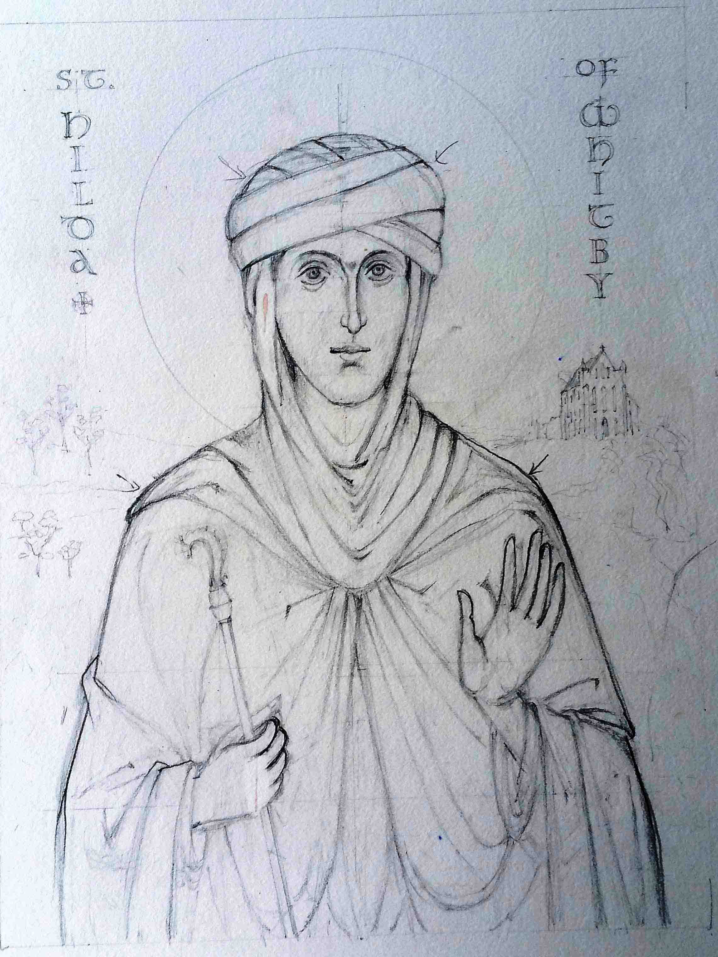1 St Hilda pencil sketch cruwys