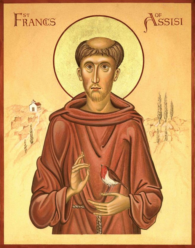 Egg tempera icon study on watercolour paper