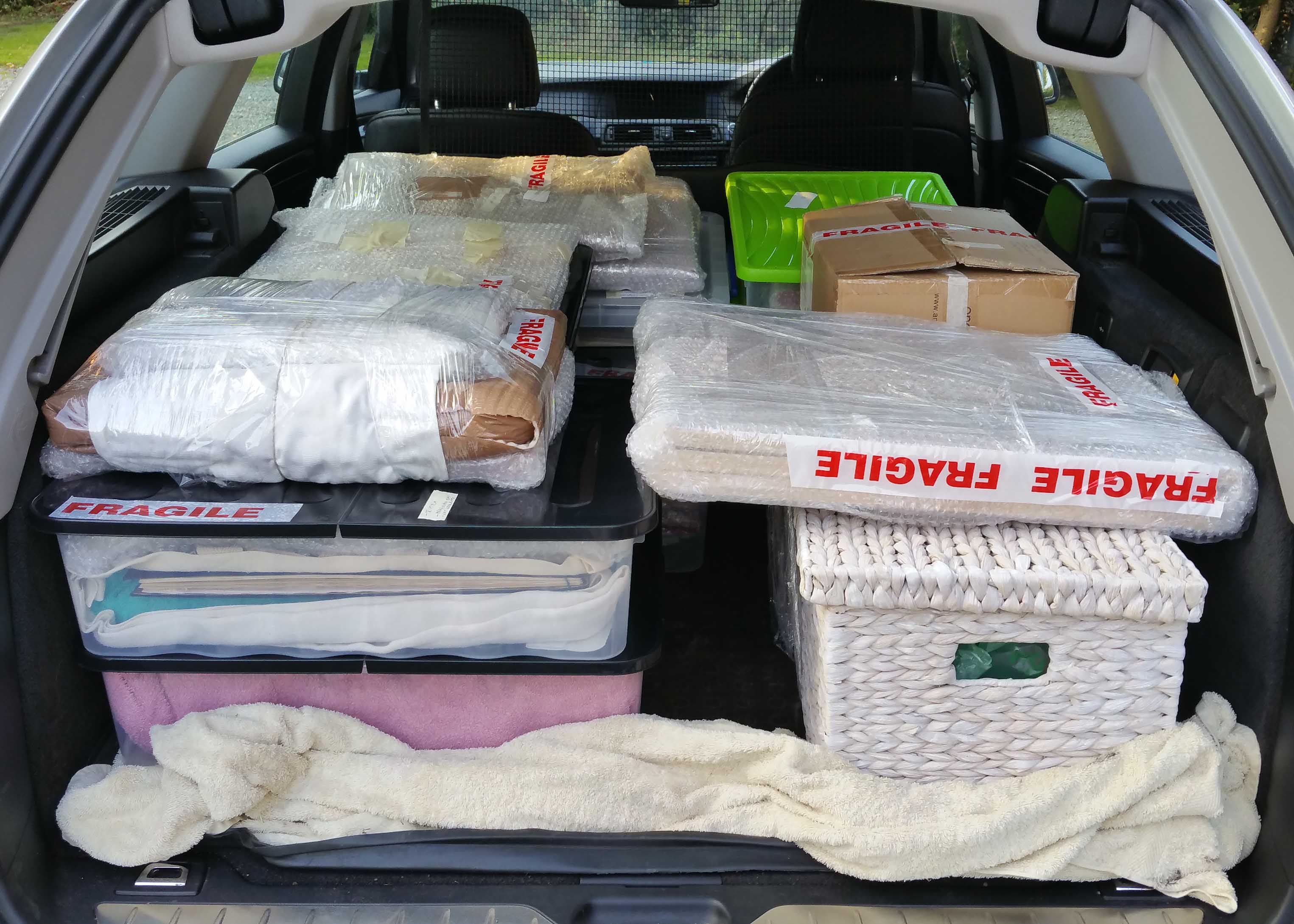 icons in back of car