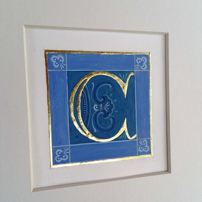 letter C Melisende gilded lapis lazuli