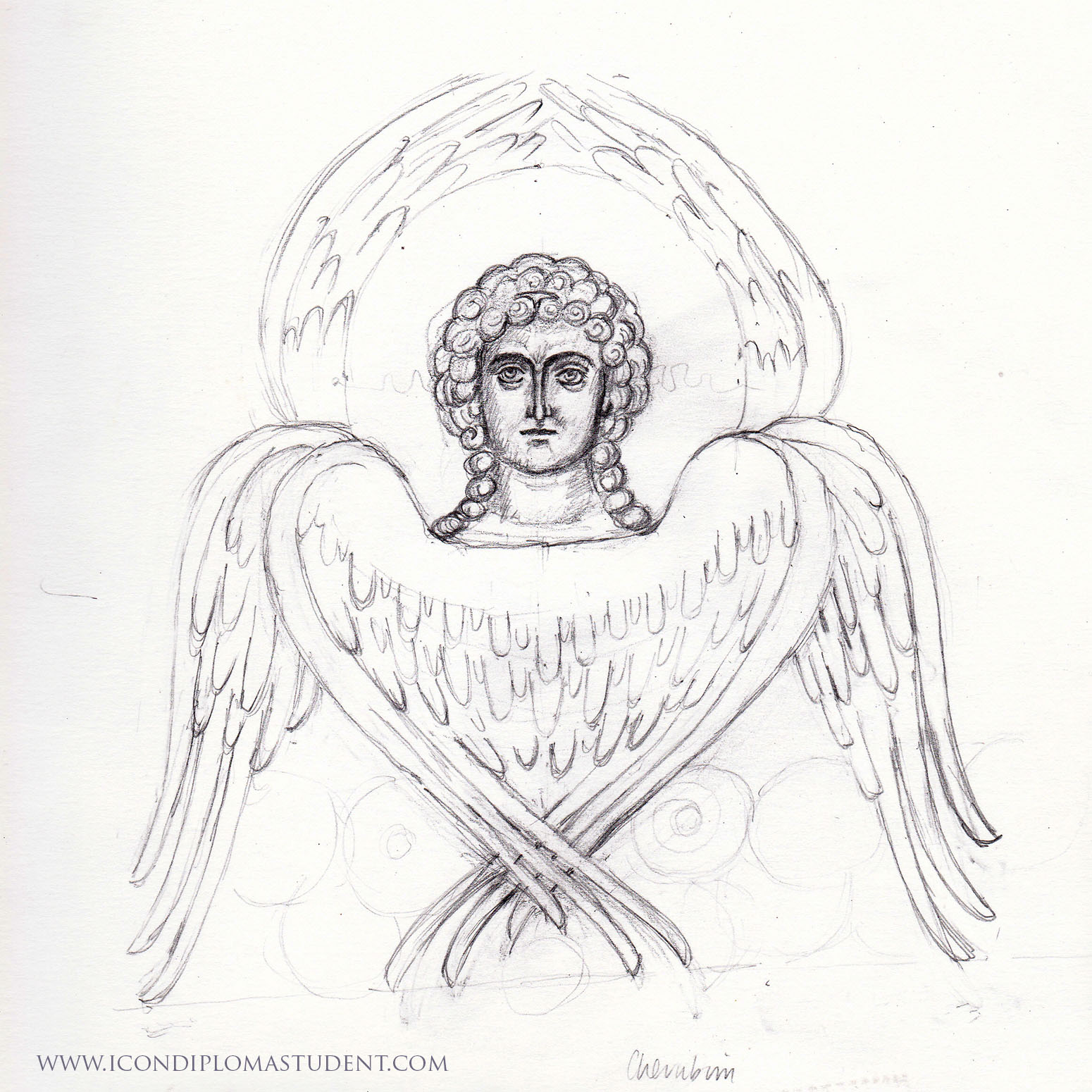 pencil drawing of cherubim