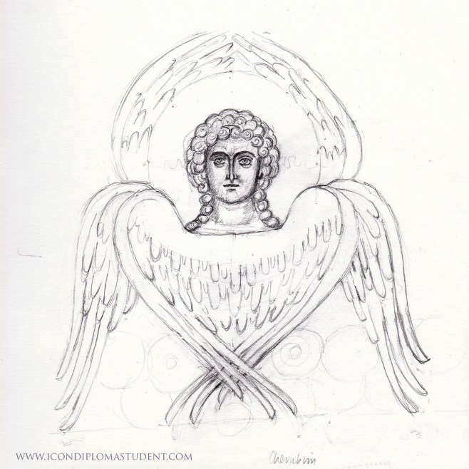 pencil drawing of cherubim