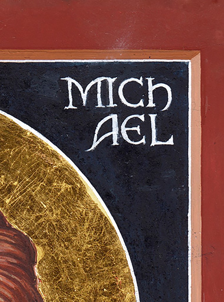 Lettering for the title of Archangel Michael