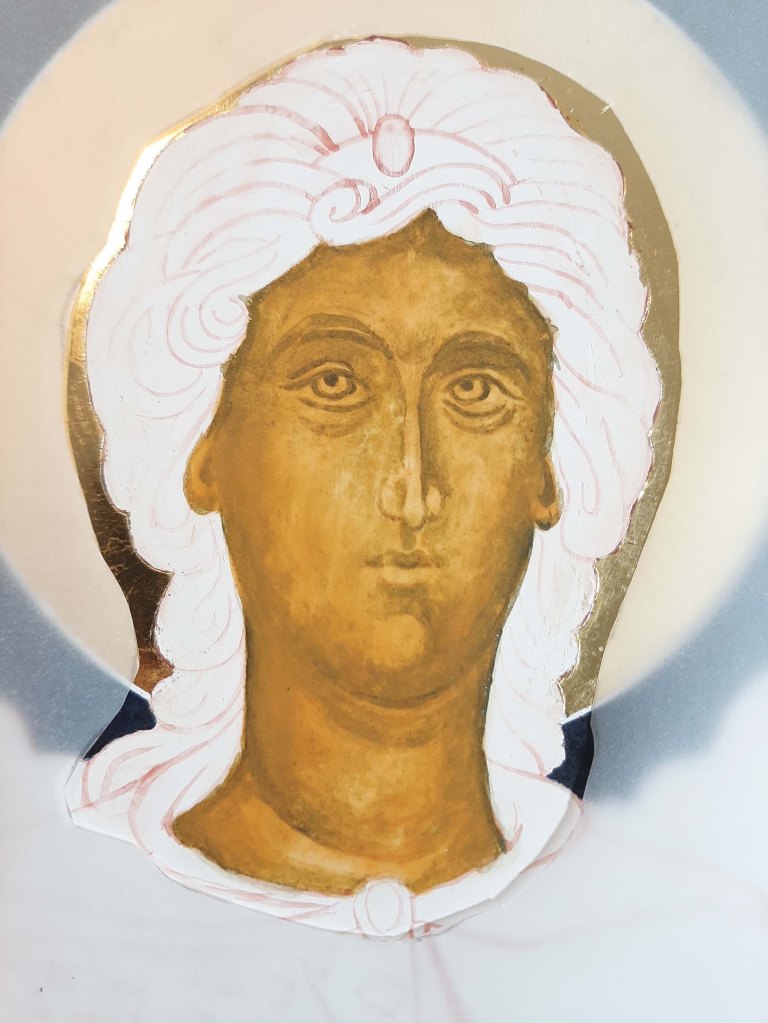 Applying the first thin wash over the face 